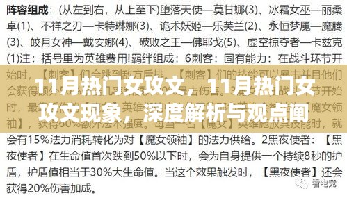 11月熱門女攻文，11月熱門女攻文現(xiàn)象，深度解析與觀點闡述