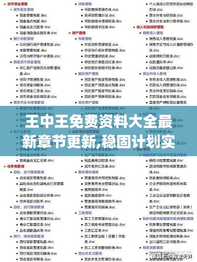王中王免費資料大全最新章節(jié)更新,穩(wěn)固計劃實施_特色版IES9.22