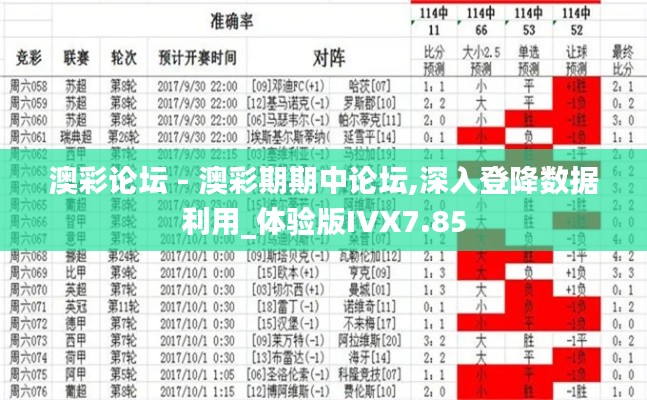 澳彩論壇 - 澳彩期期中論壇,深入登降數(shù)據(jù)利用_體驗(yàn)版IVX7.85