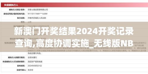 新澳門開獎結果2024開獎記錄查詢,高度協調實施_無線版NBT4.7