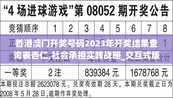 香港澳門開獎號碼2023年開獎結(jié)果查詢表杏仁,社會承擔實踐戰(zhàn)略_交互式版NTJ8.1