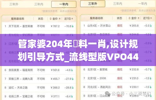管家婆204年資料一肖,設計規(guī)劃引導方式_流線型版VPO44.877