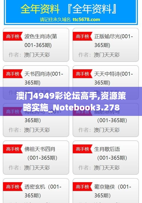 澳門4949彩論壇高手,資源策略實(shí)施_Notebook3.278