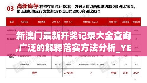 新澳門最新開獎記錄大全查詢,廣泛的解釋落實(shí)方法分析_YE版9.550