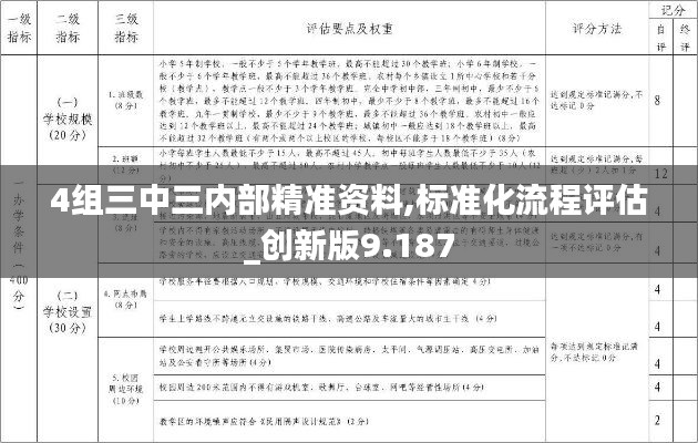 4組三中三內(nèi)部精準(zhǔn)資料,標(biāo)準(zhǔn)化流程評估_創(chuàng)新版9.187