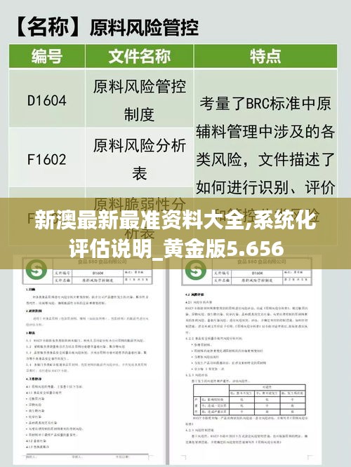 新澳最新最準(zhǔn)資料大全,系統(tǒng)化評估說明_黃金版5.656