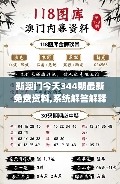 新澳門今天344期最新免費資料,系統解答解釋落實_4DM110.634