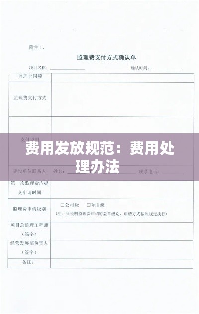 費用發(fā)放規(guī)范：費用處理辦法 