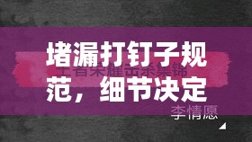 堵漏打釘子規(guī)范，細(xì)節(jié)決定成敗，打造精品工程的秘訣！