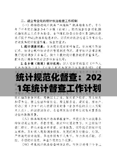 統(tǒng)計(jì)規(guī)范化督查：2021年統(tǒng)計(jì)督查工作計(jì)劃 