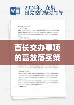 首長交辦事項的高效落實策略，提升執行力與達成目標的實踐方法