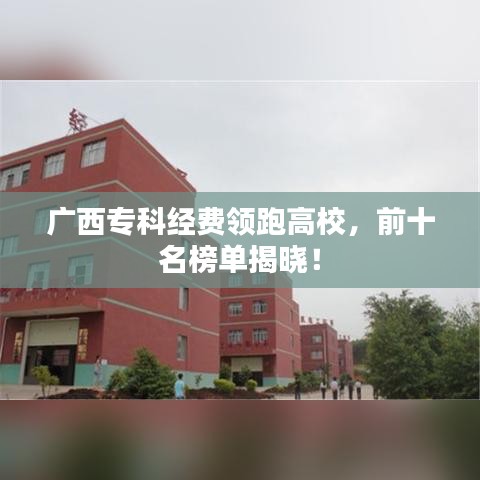 廣西專科經費領跑高校，前十名榜單揭曉！