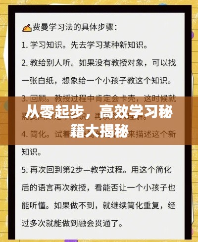 從零起步，高效學(xué)習(xí)秘籍大揭秘