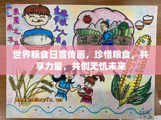 世界糧食日宣傳畫，珍惜糧食，共享力量，共創無饑未來