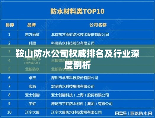 鞍山防水公司權威排名及行業深度剖析