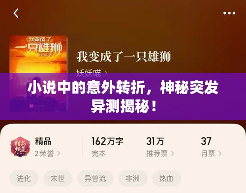 小說中的意外轉折，神秘突發異測揭秘！