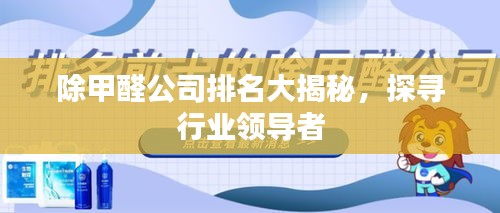 除甲醛公司排名大揭秘，探尋行業(yè)領(lǐng)導(dǎo)者